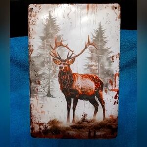 Deer Art Metal Wall Sign